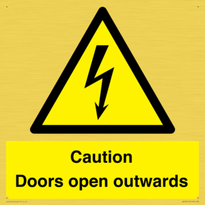 Caution Doors open outwards